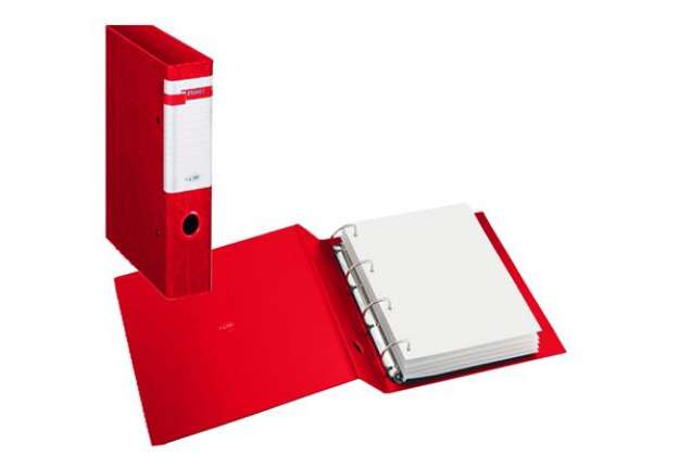 Immagine di Raccoglitore Stelvio F - 4 anelli a D 25 mm - dorso 3 cm - 22x30 cm - rosso - Sei Rota