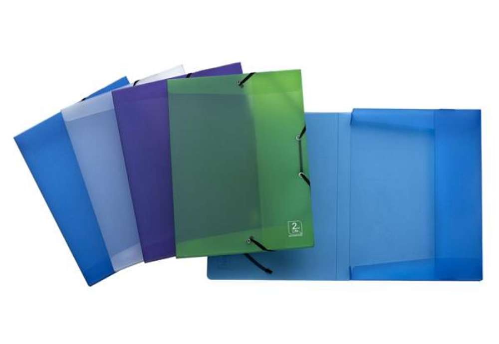 Immagine di Cartella 3 lembi con elastico angolare 2ndLife - 22 x 30 cm - dorso 2,5 cm - PP riciclato - mix 4 co