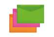 Immagine di Buste con bottone - PPL - 24x18,5 cm - mix 3 colori fluo - Lebez - conf. 5 pezzi