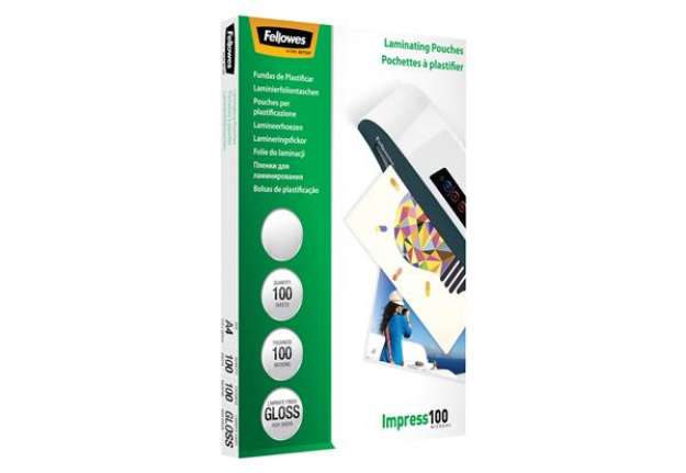 Immagine di Pouches Impress100 - A3 -303x426 mm - 2x100 mic - Fellowes - scatola 100 pezzi