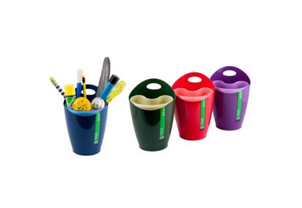 Immagine di Bicchiere portapenne 2 in 1 - 8 x 17 cm - mix 4 colori - Lebez