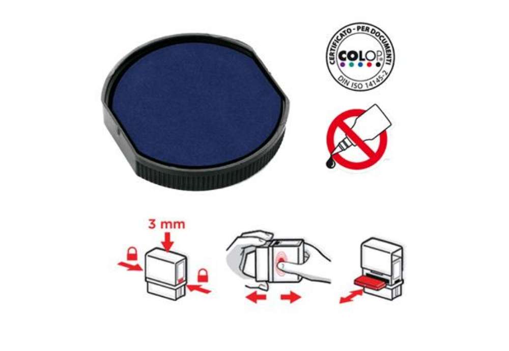 Immagine di Tampone di ricambio E/R45 - blu - Colop