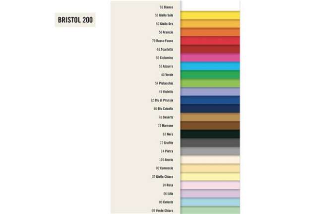 Immagine di Cartoncino Bristol Color - 50 x 70 cm - 200 gr - celeste 08 - Favini - conf. 25 pezzi