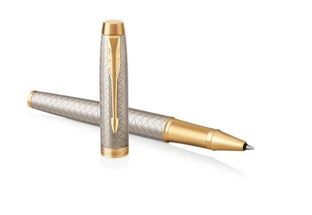 Immagine di Roller IM Premium Grey Metal Chiselled - punta M - Parker