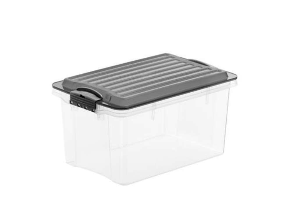 Immagine di Contenitore Compact - 39,5x27,5x18 cm - A4 - 13 L - PPL - coperchio nero - trasparente - Rotho