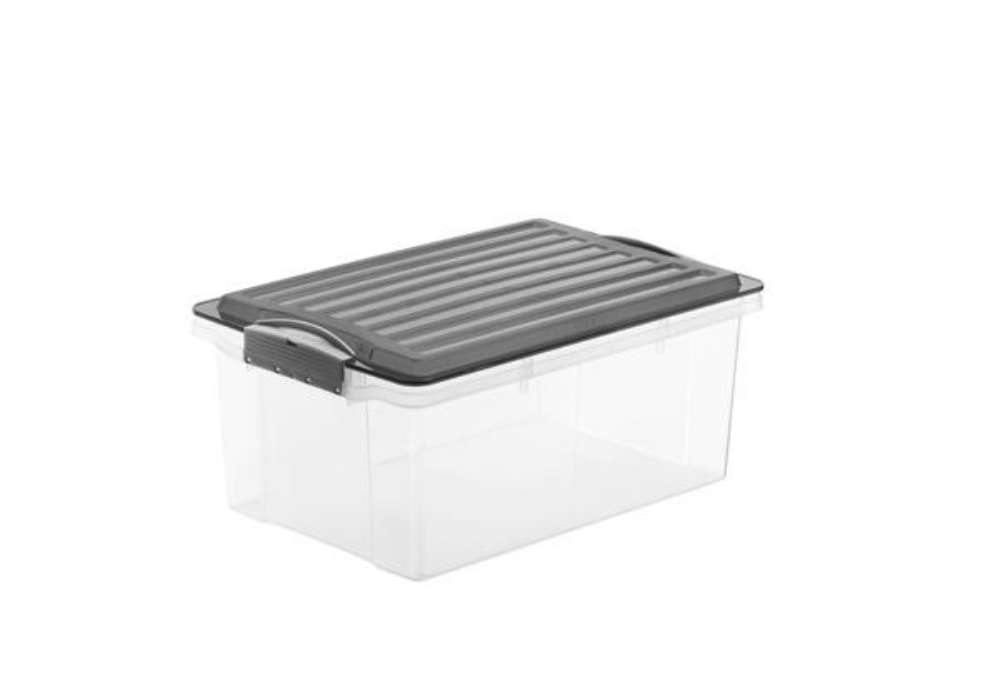 Immagine di Contenitore Compact - 39,5x27,5x27 cm - A4 - 19 L - PPL - coperchio nero - trasparente - Rotho