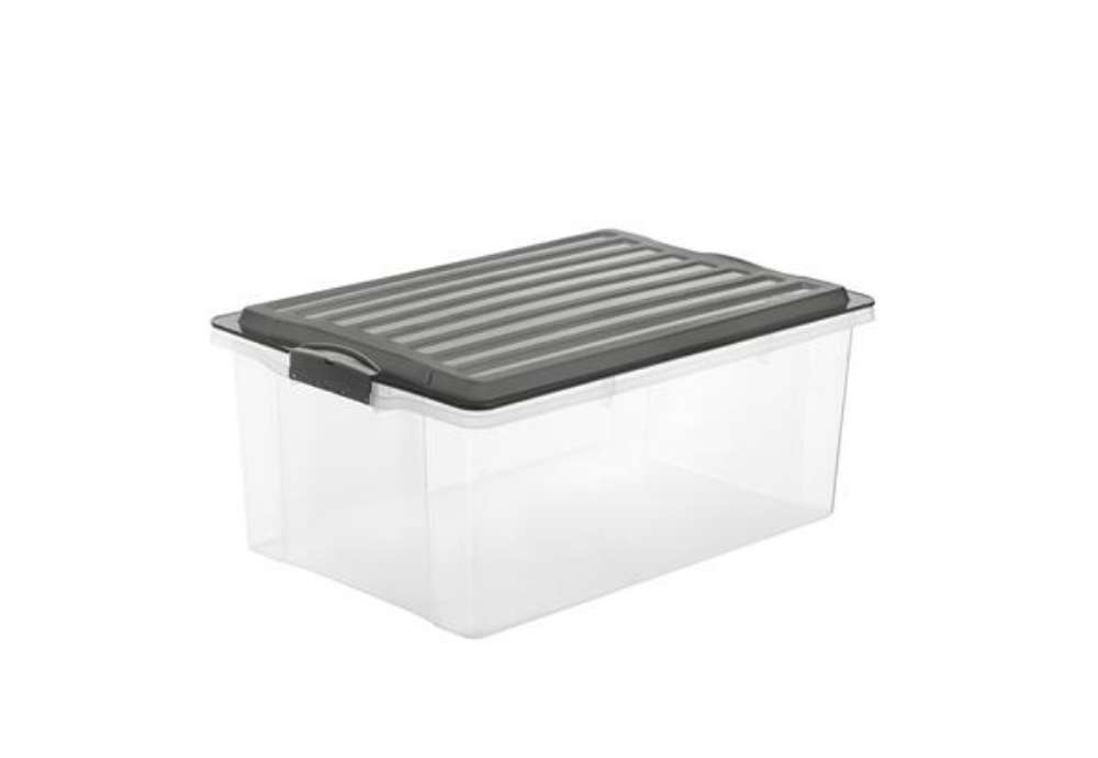 Immagine di Contenitore Compact - 57x40x25 cm - A3 - 38 L - PPL - coperchio nero - trasparente - Rotho