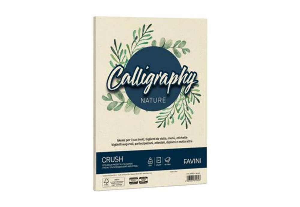 Immagine di Carta Calligraphy Nature Crush - A4 - 100 gr - giallo agrumi - Favini - conf. 50 fogli