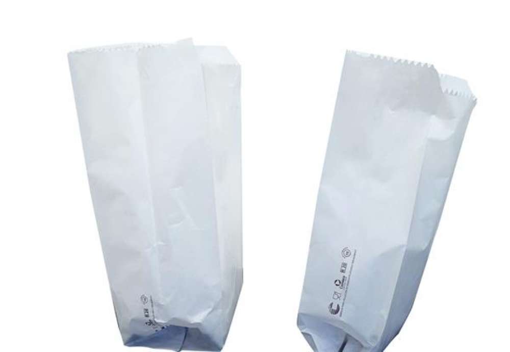 Immagine di Sacchetti - carta kraft - 15 x 30 cm - soffietti laterali 11 cm - bianco - Favorit - conf. 100 pezzi
