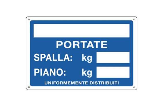 Immagine di Cartello segnalatore - 30x20 cm - PORTATE: SPALLA/PIANO - alluminio - Cartelli Segnalatori