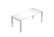 Immagine di Scrivania singola Agorà - 160 x 80 x 74,6 cm - Bianco/grigio alluminio