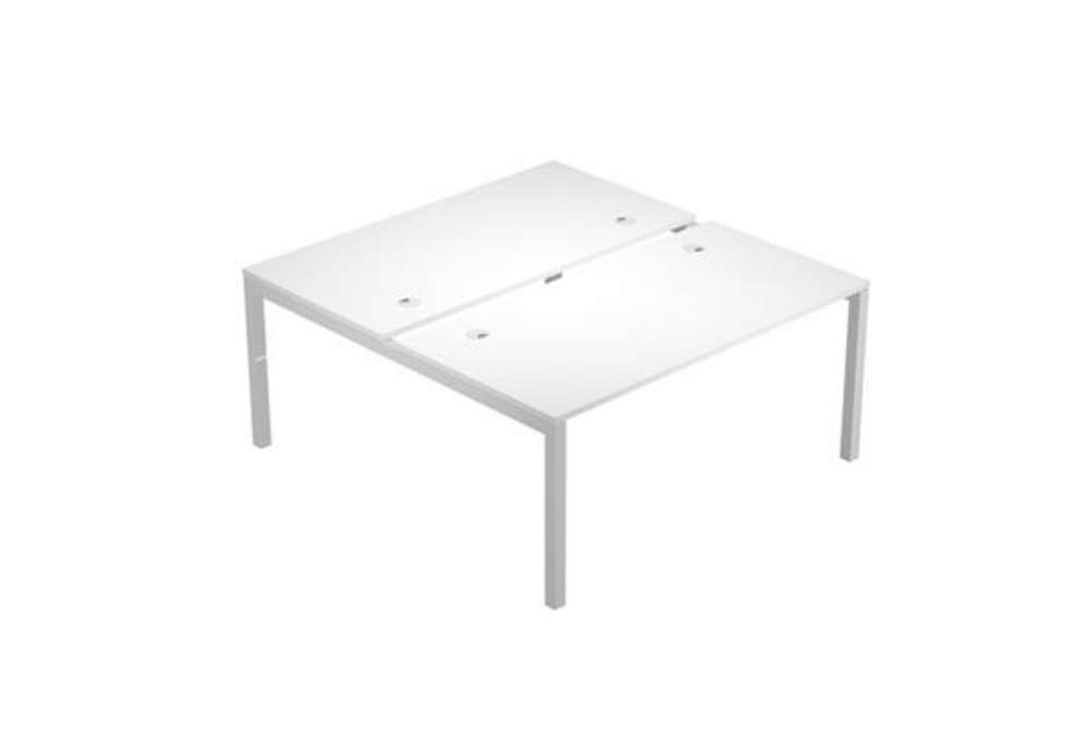 Immagine di Scrivania Agorà a 2 postazioni contrapposte - 160 x 168 x 72,5 cm - bianco