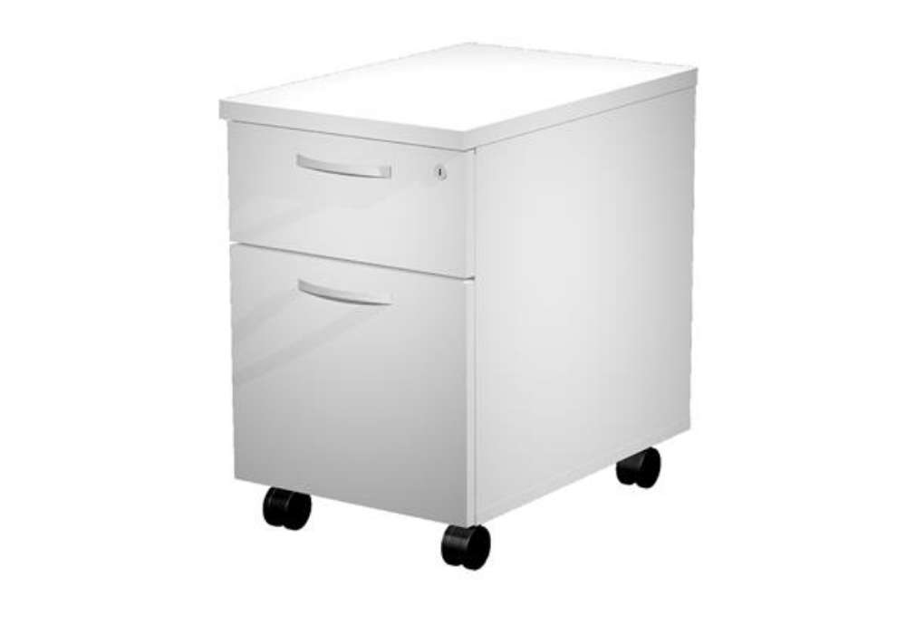 Immagine di Cassettiera Agorà - 1 cassetto + 1 classificatore - con ruote - 44 x 60 x 60 cm - bianco
