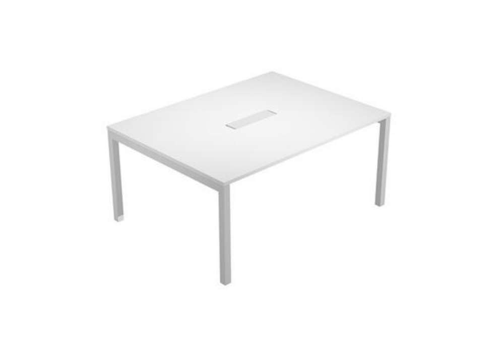 Immagine di Tavolo riunioni Agorà - 6 posti - 160 x 120 x 72,5 cm - bianco