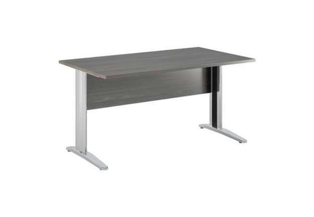 Immagine di Scrivania Easy fianchi verniciati effetto cromato - lineare - 160 x 80 x 72 cm - frassino toscano