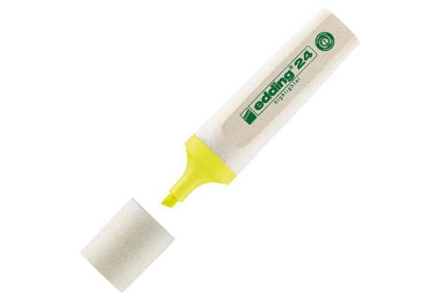 Immagine di Evidenziatore 24 EcoLine - punta scalpello - da 2 a 5 mm  - giallo - Edding