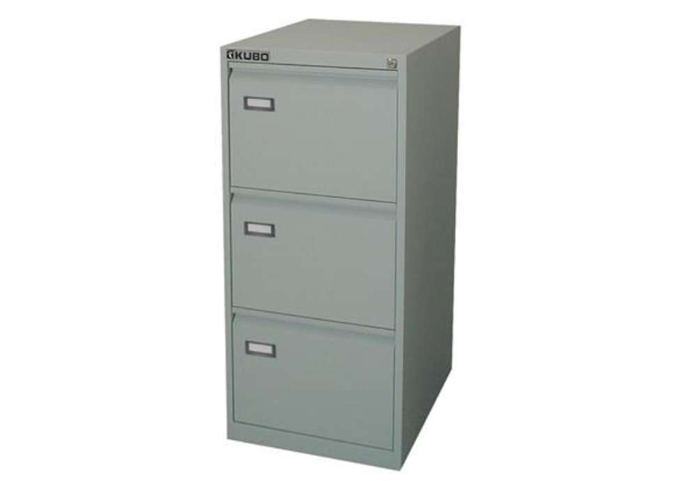 Immagine di Classificatore Kubo - per cartelle sospese - 3 cassetti - 46 x 62 x 101 cm - grigio - Bertesi