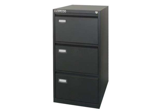 Immagine di Classificatore Kubo - per cartelle sospese - 3 cassetti - 46 x 62 x 101 cm - nero - Bertesi