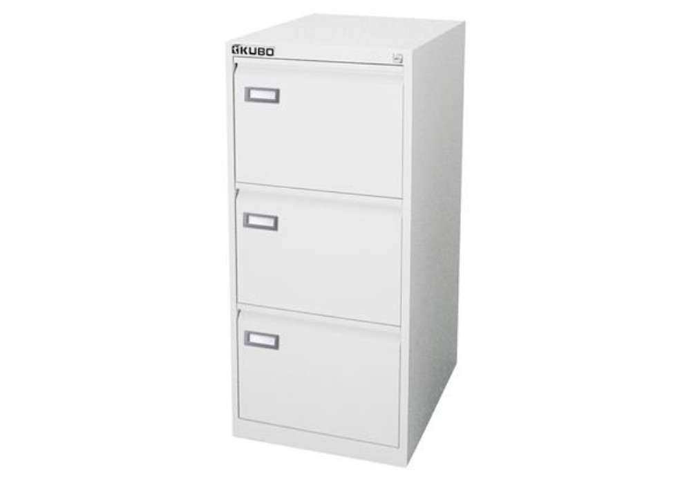Immagine di Classificatore Kubo - per cartelle sospese - 3 cassetti - 46 x 62 x 101 cm - bianco - Bertesi