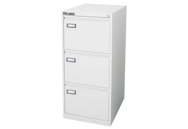 Immagine di Classificatore Kubo - per cartelle sospese - 3 cassetti - 46 x 62 x 101 cm - bianco - Bertesi