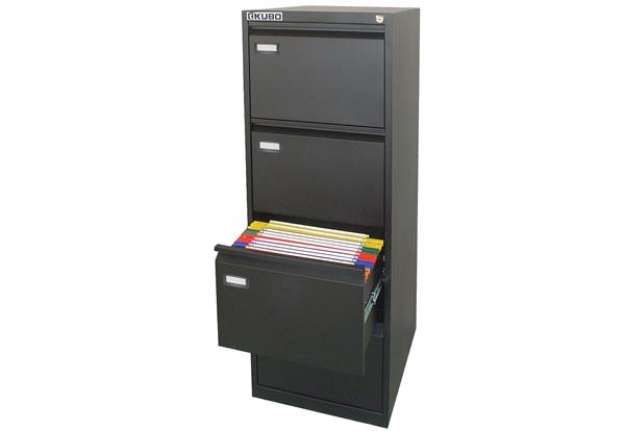 Immagine di Classificatore Kubo - per cartelle sospese - 4 cassetti - 46 x 62 x 132 cm - nero - Bertesi