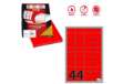 Immagine di Etichette adesive A/406 - in carta - permanenti - 47,5 x 25,5 mm - 44 et/fg - 100 fogli - rosso fluo