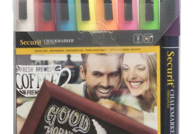 Immagine di Marcatore a gesso liquido - punta media 2,00 - 6,00 mm - mix 8 colori - Securit - conf. 8 pezzi