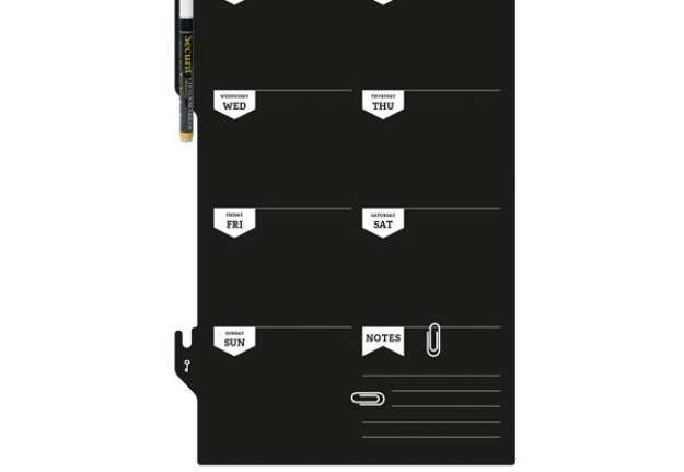Immagine di Lavagna da parete Weekplanner - 30 x 45 cm - nero - Securit