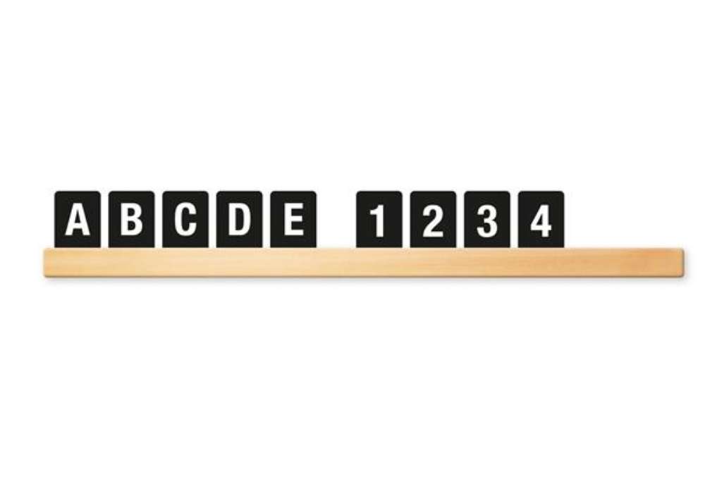 Immagine di Kit Letter Shelf - mensola porta messaggi Teak + 169 tessere (lettere e numeri) - Securit