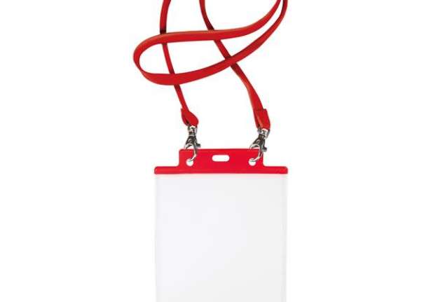 Immagine di Portanome Pass 7 St M - cordoncino rosso - 15 x 21 cm (A5) - rosso - Sei Rota - conf. 10 pezzi