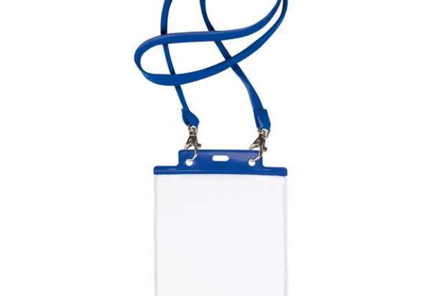 Immagine di Portanome Pass 7 St M - cordoncino blu - 15 x 21 cm (A5) - blu - Sei Rota - conf. 10 pezzi