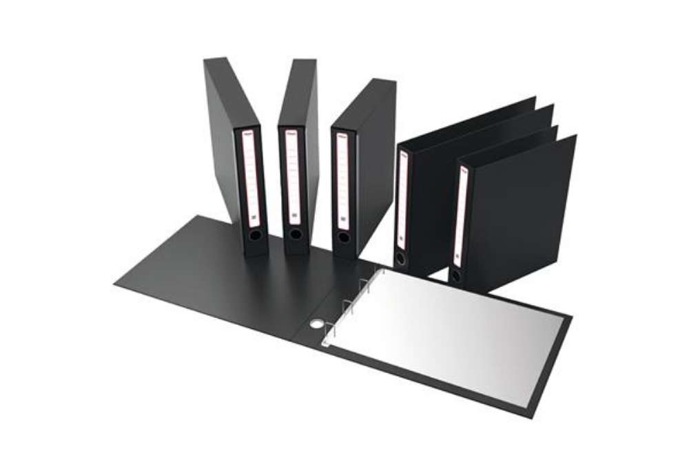 Immagine di Portatabulati KM UNI - con custodia - 12"x28 cm - dorso 5 cm - nero - Rexel