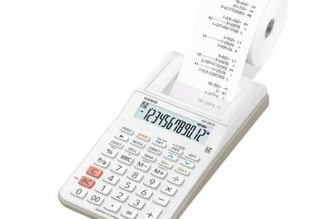 Immagine di Calcolatrice scrivente HR-8RCE - 12 cifre - 8,2 x 10,2 x 23,9 cm - bianco - Casio