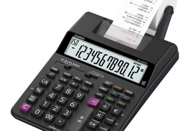 Immagine di Calcolatrice scrivente HR-150RCE - con adattatore - 12 cifre - 5,8 x 16,5 x 24,2 cm - nero - Casio
