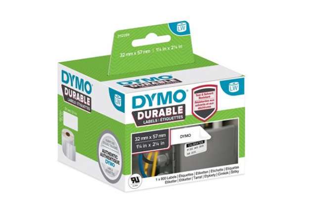 Immagine di Rotolo 800 etichette LW Durable 1933084 - 57 x 32 mm - PP - bianco - Dymo