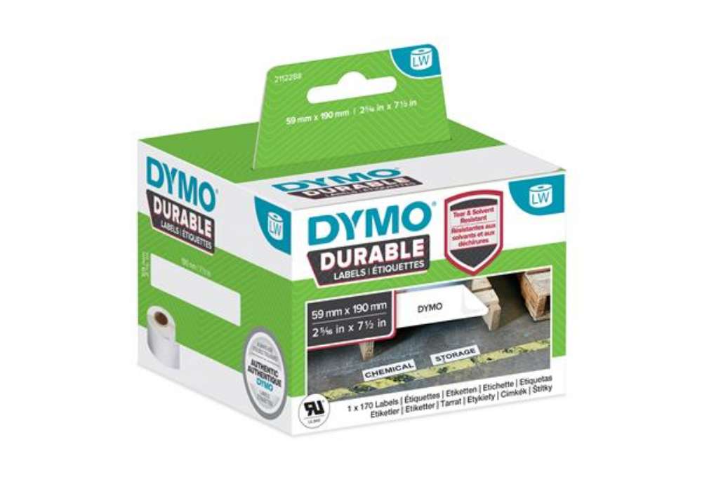 Immagine di Rotolo 170 etichette LW Durable Industrial - 1933087 - 59x190 mm - carta - bianco - Dymo