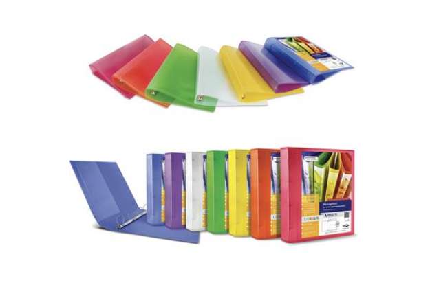 Immagine di Raccoglitore personalizzabile Myto TI - 4 anelli a D 17 mm - dorso 2,5 cm - 22x30 cm - colori assort