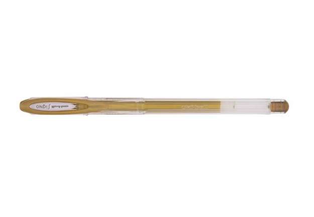 Immagine di Penna a sfera gel con cappuccio Uni Ball Signo M120  - punta 0,8mm  - oro - Uni Mitsubishi
