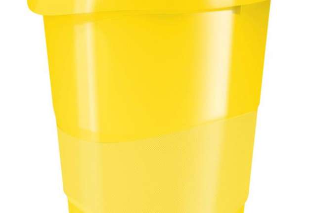 Immagine di Cestino gettacarte Europost VIVIDA - 25,8 x 28,5 cm - altezza 32,2 cm - 14 L - giallo - Esselte