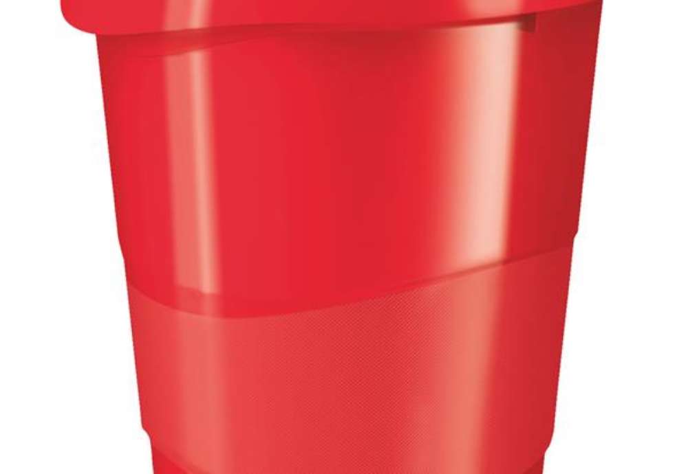 Immagine di Cestino gettacarte Europost VIVIDA - 25,8 x 28,5 cm - altezza 32,2 cm - 14 L - rosso - Esselte