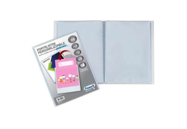 Immagine di Portalistini personalizzabile Premium - liscio - 22x30 cm - 60 buste - trasparente - Favorit