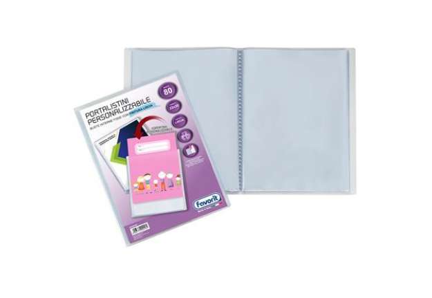 Immagine di Portalistini personalizzabile Premium - liscio - 22x30 cm - 80 buste - trasparente - Favorit
