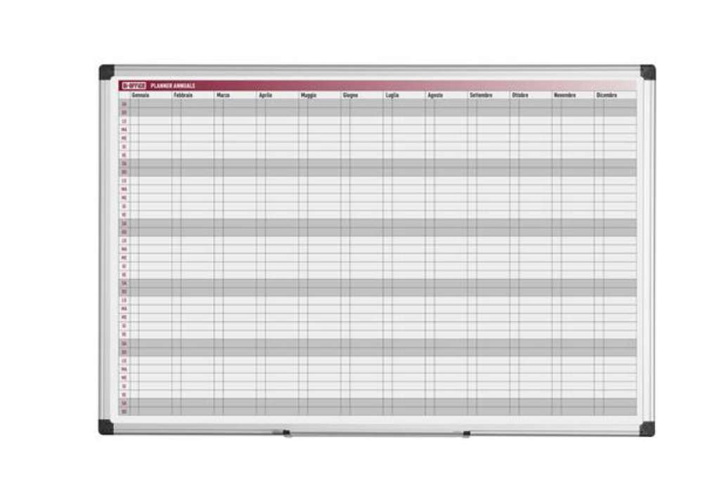 Immagine di Planner magnetico annuale - 90 x 60 cm - silver - Bi-Office