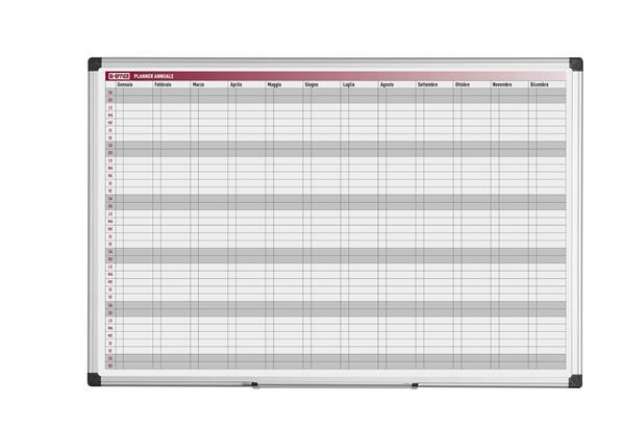 Immagine di Planner magnetico annuale - 90 x 60 cm - silver - Bi-Office