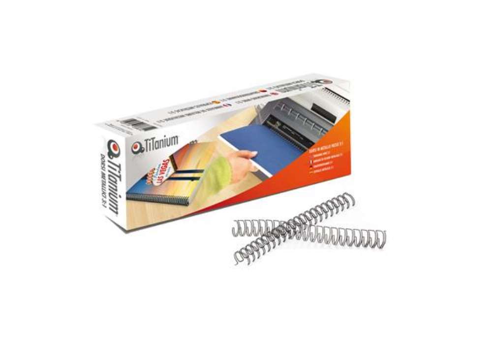 Immagine di Dorsi spirale - metallo - 34 anelli passo 3:1 - 12 mm - nero - Titanium - scatola 50 pezzi