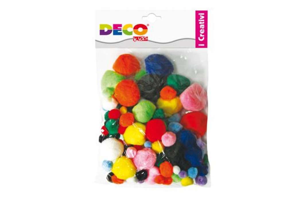 Immagine di Pompon - colori assortiti - Deco - busta 40 pezzi