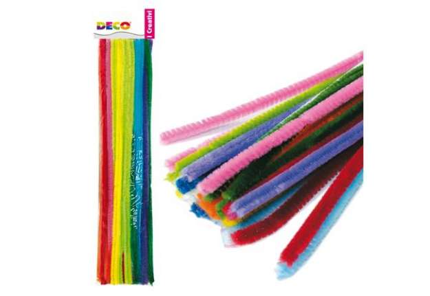 Immagine di Ciniglia animata - ø 9 mm - lunghezza 30 cm - colori assortiti - Deco - busta 30 fili
