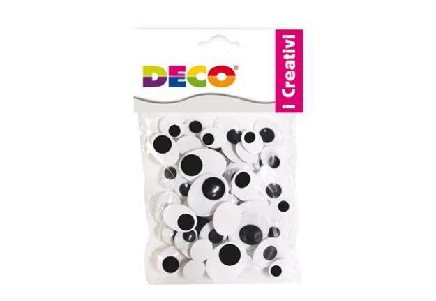 Immagine di Occhietti adesivi ovali - misure assortite ovali - Deco - busta 50 pezzi