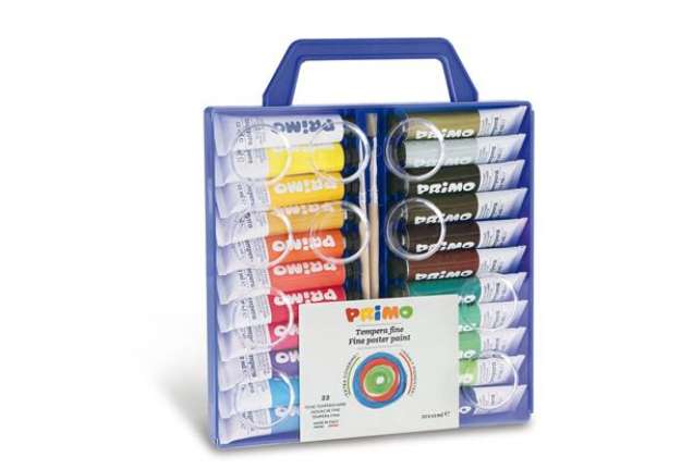 Immagine di Tubi tempera - 12 ml - colori assortiti - Primo - astuccio 22 pezzi