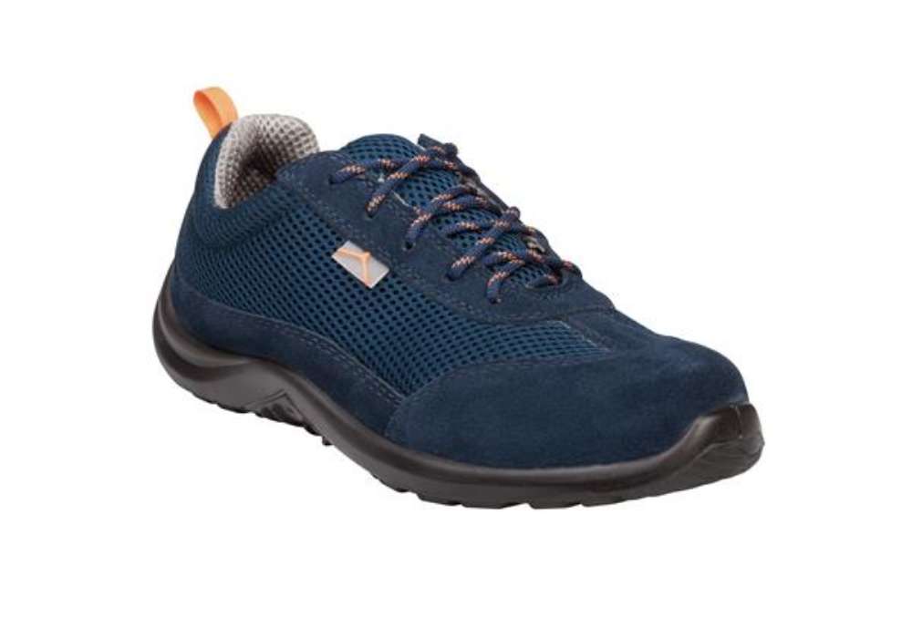 Immagine di Calzatura di sicurezza Como S1P SRC - pelle scamosciata/poliestere mesh - numero 44 - blu - Deltaplu